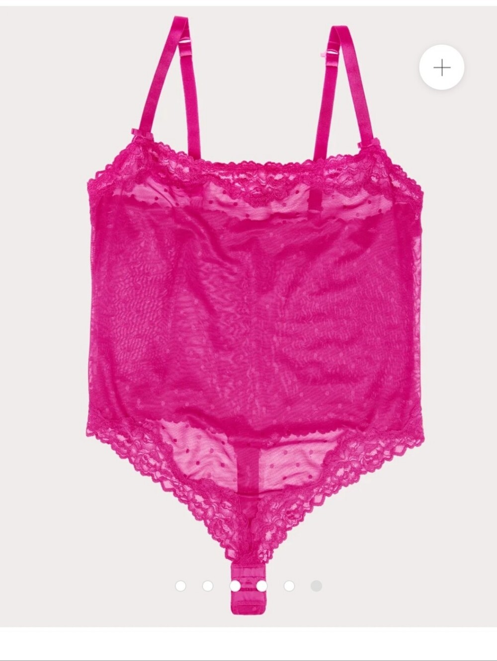 Curvy Couture Sheer Whisper Thong Bodysuit Glam berry NWT L Lace